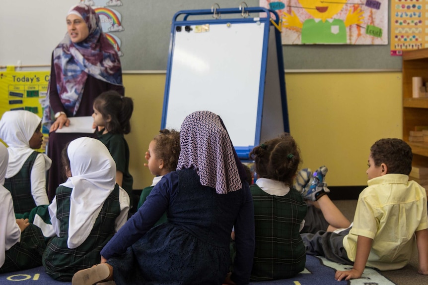A kindergarten class at Langford Islamic College.