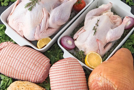 An image of Christmas hamper poultry and meats, from the Chrisco website.