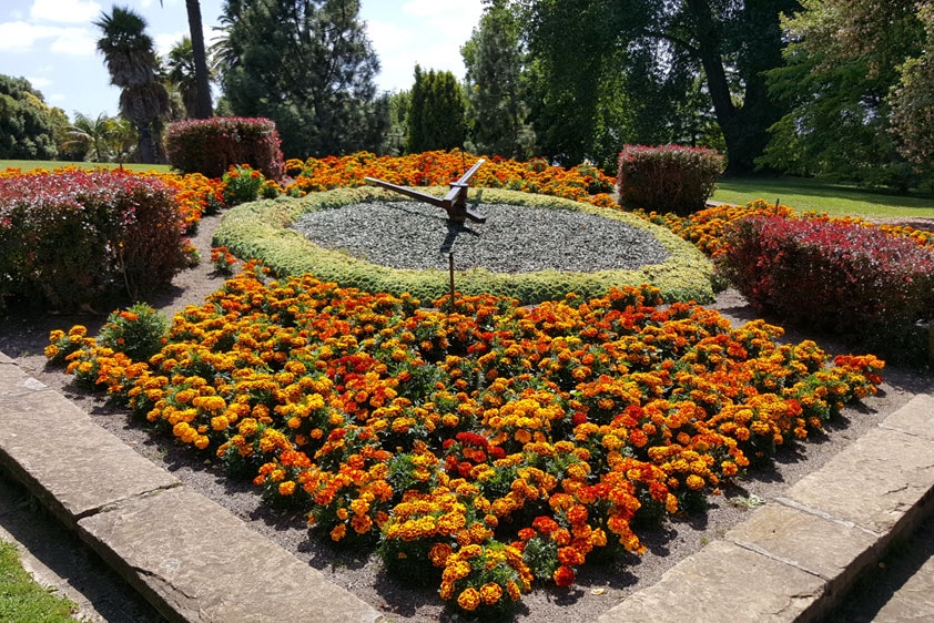 Floral clock in botanical gardens