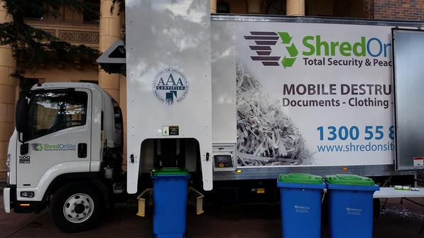 A shredding truck in Footscray, as part of Melbourne's first Shred Fest.