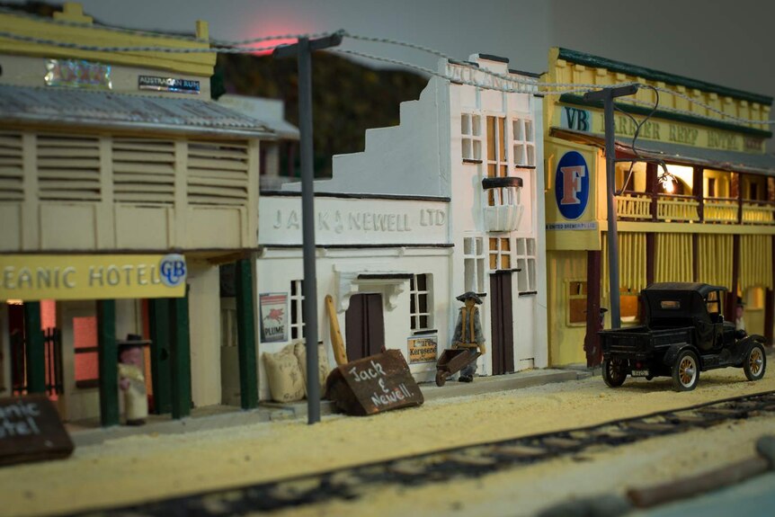 A miniature model of an early 20th Century street in Cairns, far north Queensland.