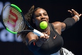 Safe passage ... Serena Williams makes a forehand return against Belinda Bencic