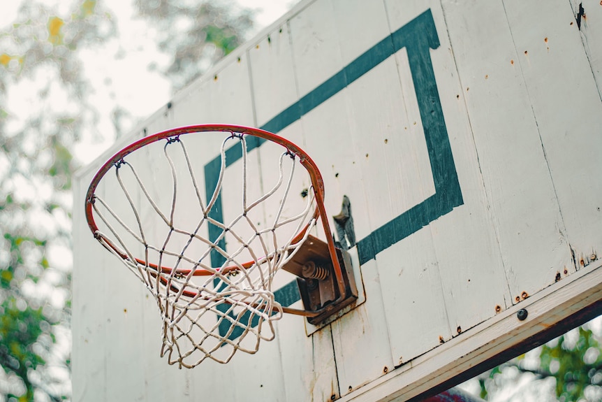 A basketball court in a park used to be a regular place to spend time with friends before the pandemic.