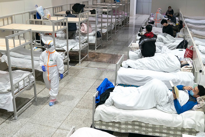 A large temporary hospital built in Wuhan for Covid-19 patients