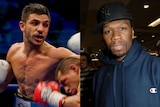Composite of Australian boxer Billy Dib and 50 Cent
