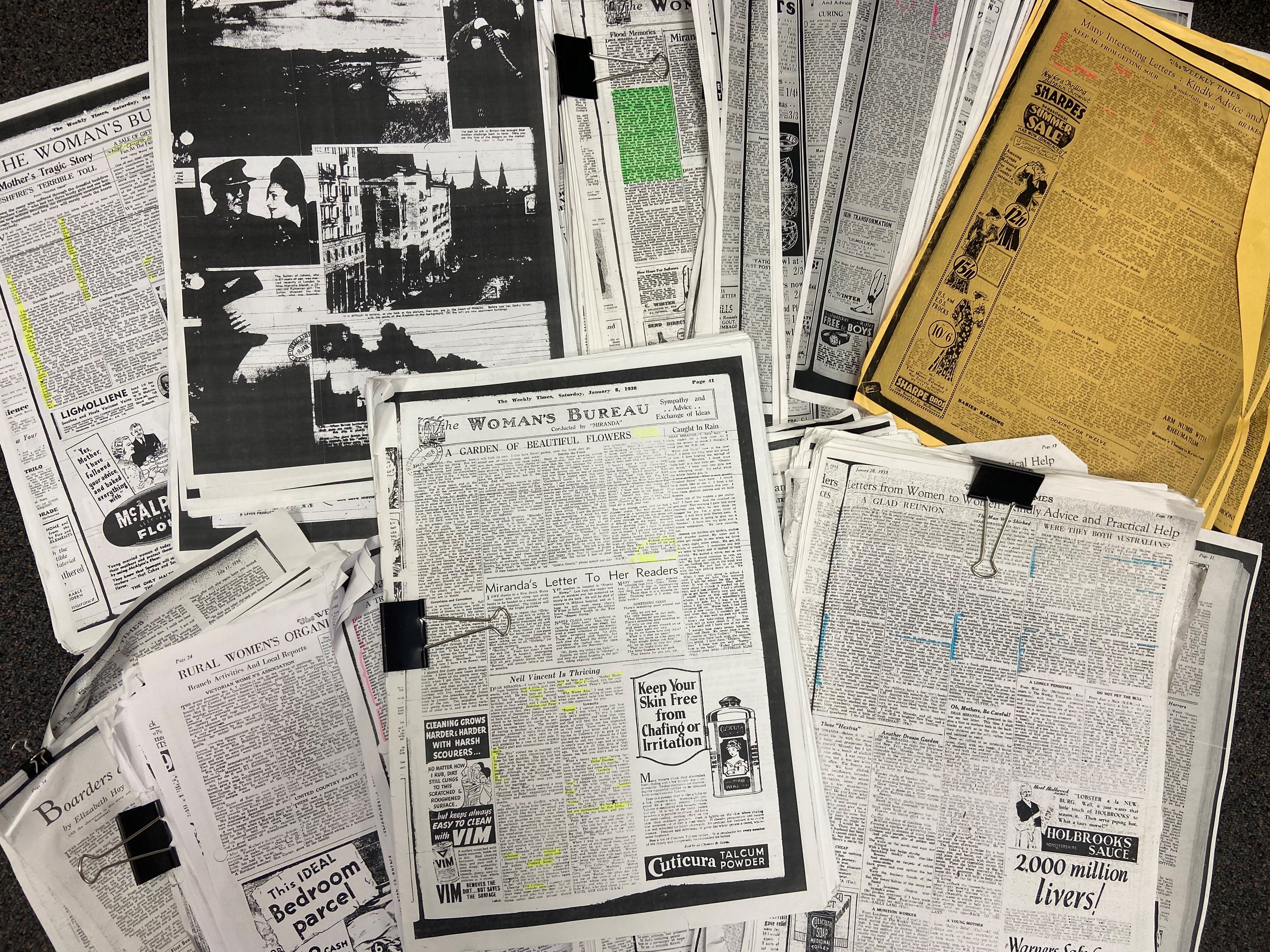 An assortment of papers.