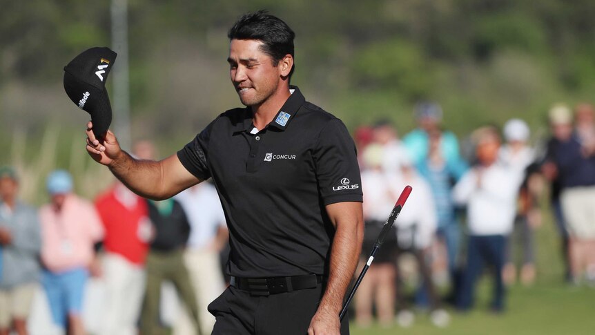 Jason Day salutes the crowd at WGC Match Play