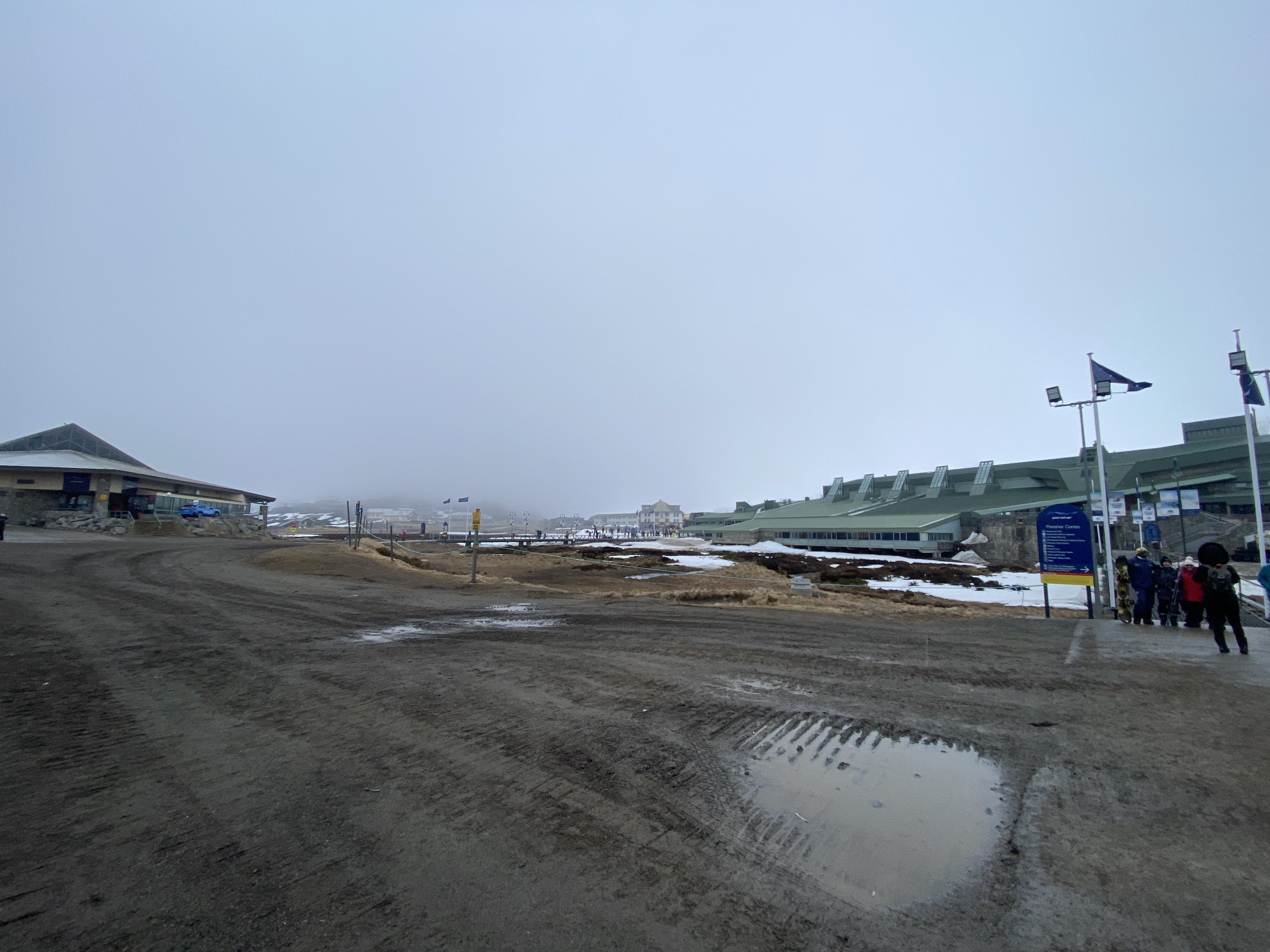 barren snow field at Perisher Ski Centre from late August 