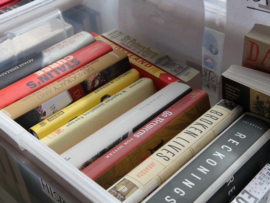 Second-hand books in a box
