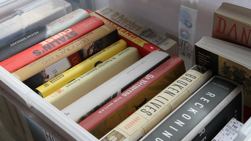 Second-hand books in a box