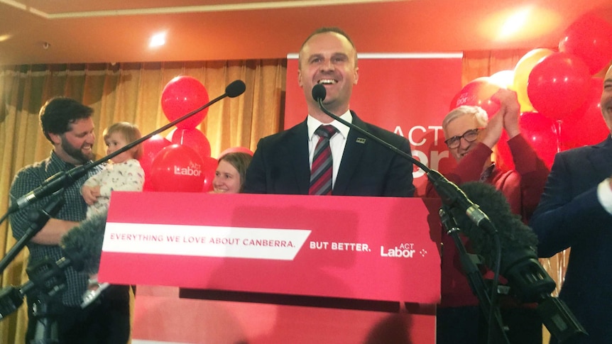 Andrew Barr with his family.