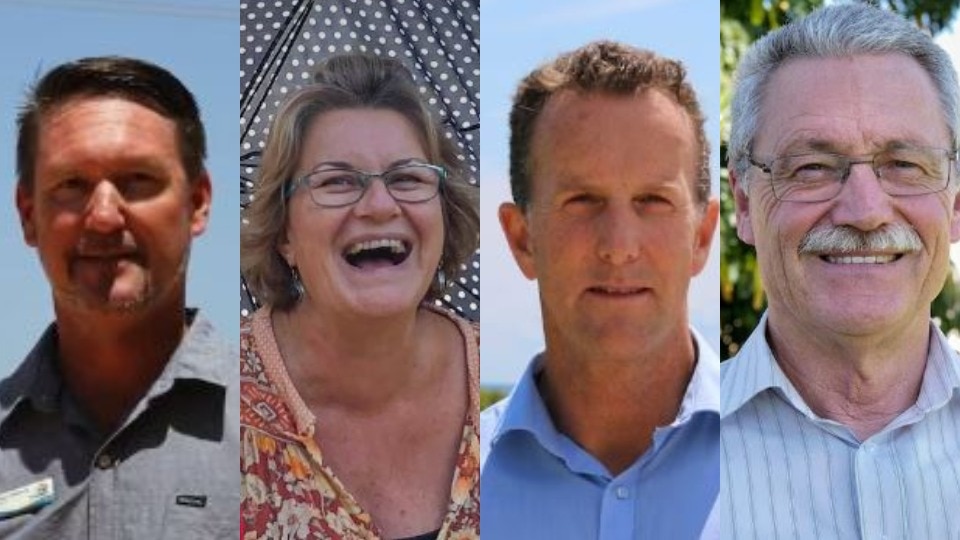 Composite image of exmouth locals and leaders