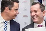 A shot of the faces of WA Treasurer Ben Wyatt and Mark McGowan.