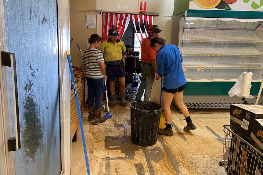 Mopping up at supermarket