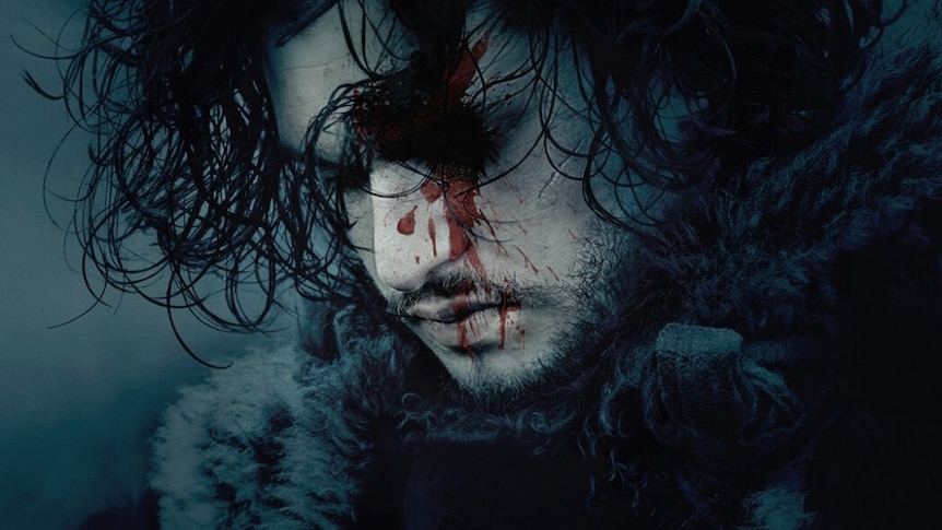 Jon Snow from Game of Thrones looking a little bloodied.