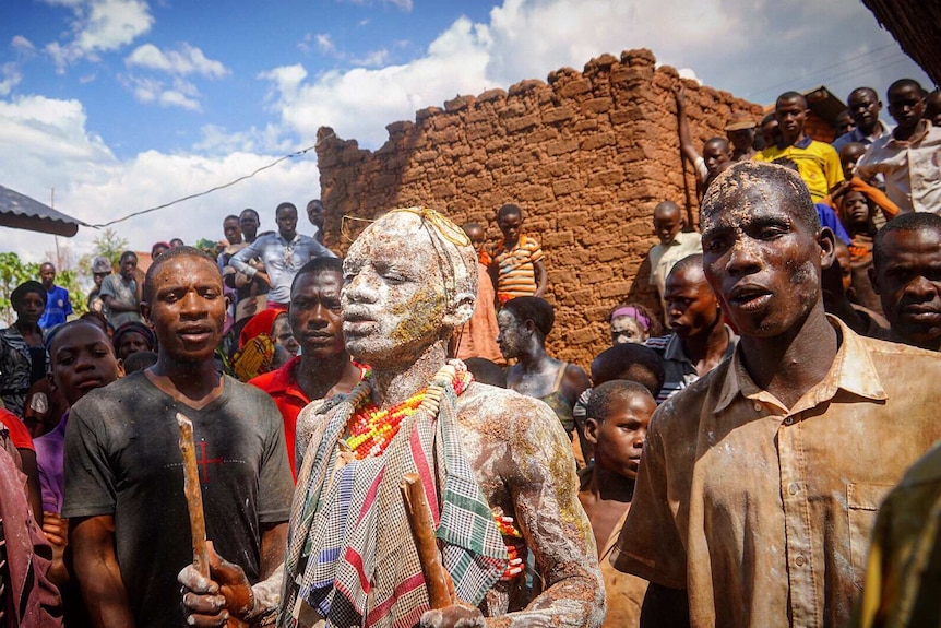 Sullaih Kyalo takes part in the tribal dancing