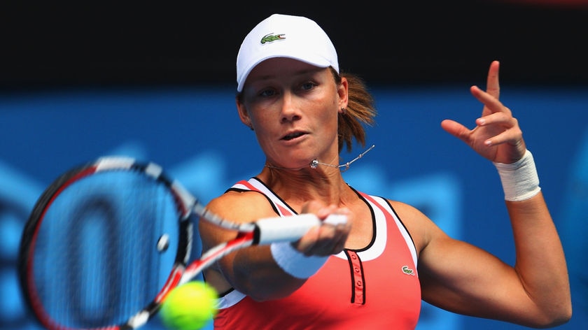 Clinical: Sam Stosur progressed 6-4, 6-1.