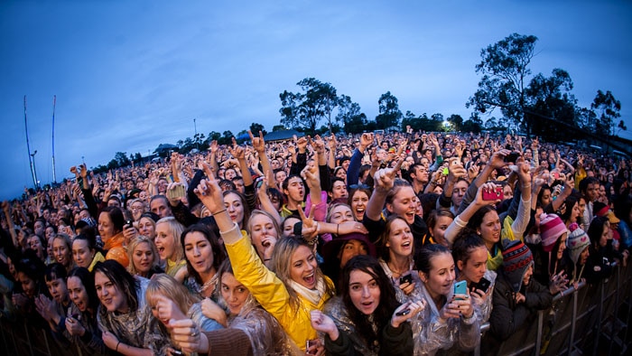 Crowd at a One Night Stand concert.