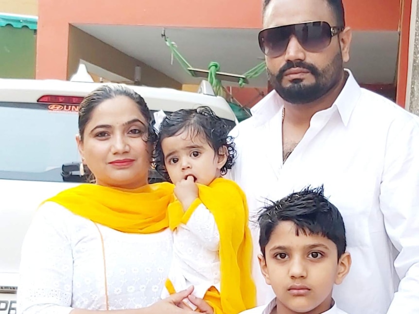 The Singh family pose for a photo while on holiday in India