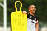 Ono has a chuckle at training