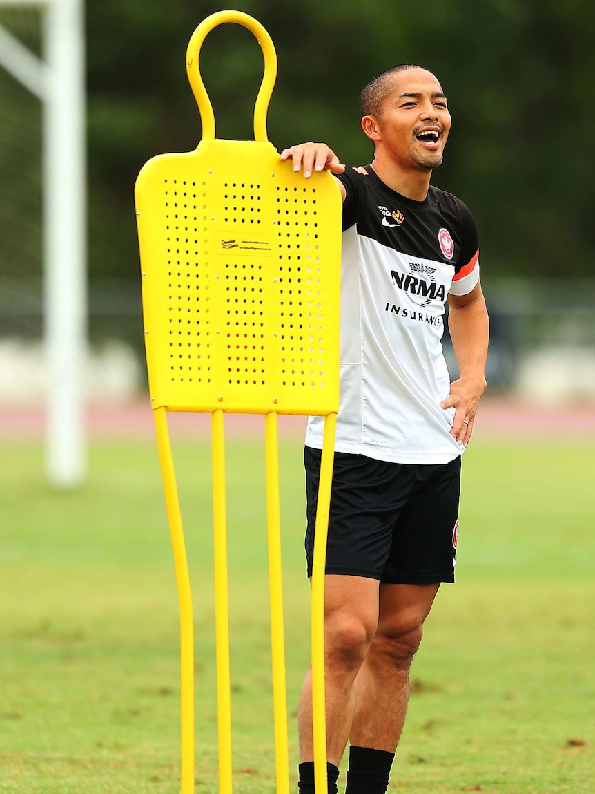 Ono has a chuckle at training