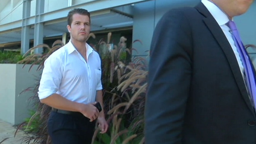 Gable Tostee walks out of the Southport Magistrates Court.