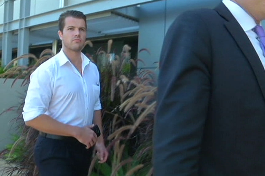 Gable Tostee walks out of the Southport Magistrates Court.