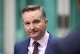 Shadow Treasurer Chris Bowen takes a question at a press conference