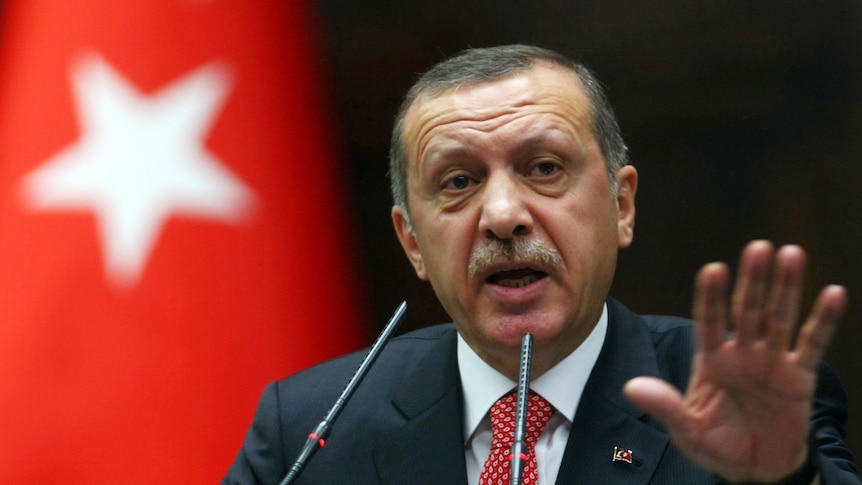 Turkish prime minister Recep Tayyip Erdogan addresses his parliamentary party in Ankara.