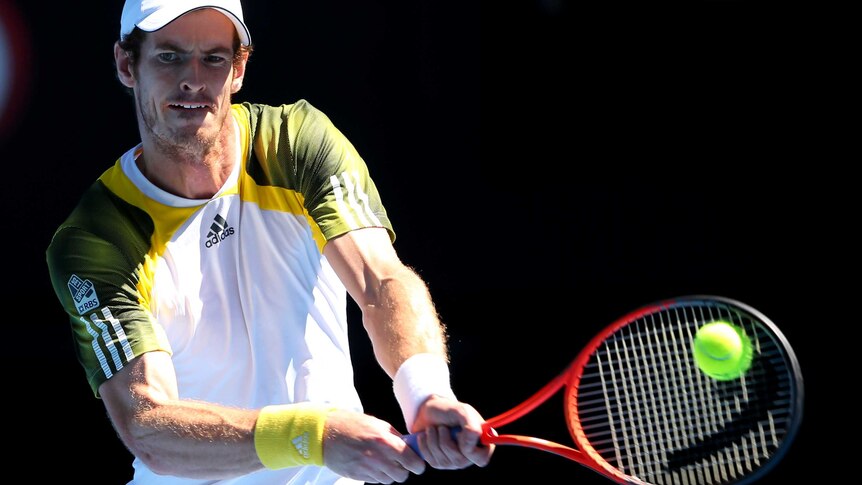 Great Scot ... Andy Murray plays a backhand against Robin Haase.