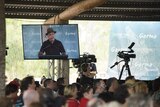 Cape York leader Noel Pearson speaks at the Garma Festival in Arnhem Land in the Northern Territory.