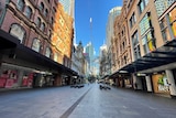 The normally bustling shopping strips at the heart of Sydney's CBD are all but deserted.