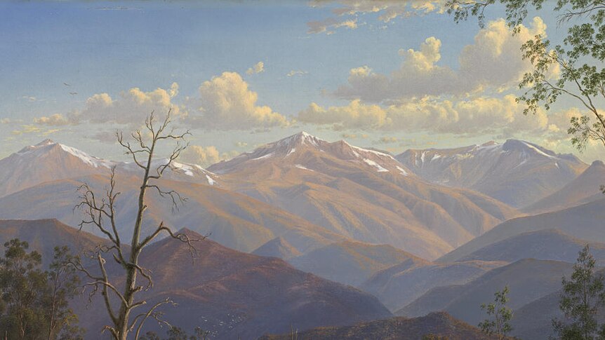 Mount Kosciusko, seen from the Victorian border (Mount Hope Ranges) 1866, oil on canvas.