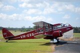 The 1930s De Havilland biplane at Caboolture airfield in 2010.