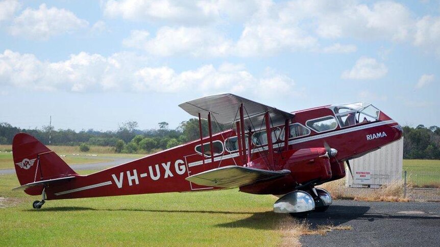 The 1930s De Havilland biplane at Caboolture airfield in 2010.