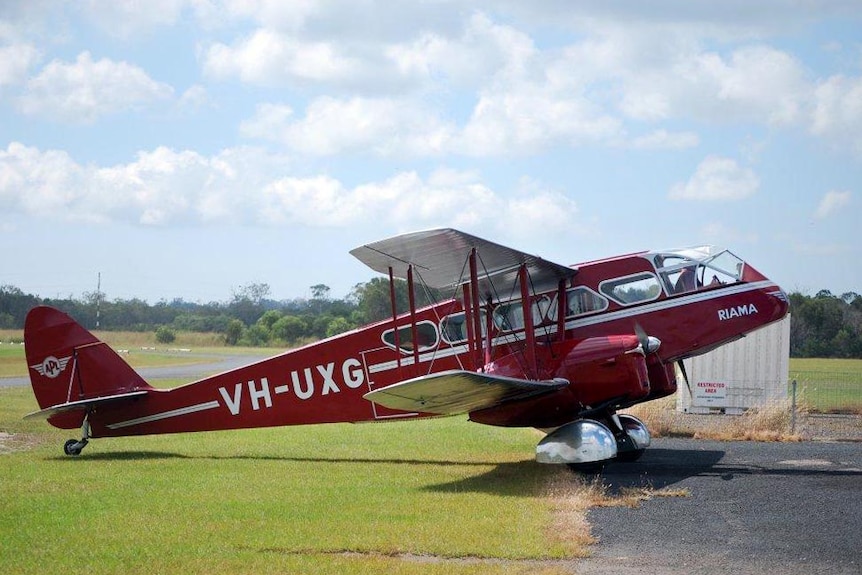 The 1930s De Havilland biplane at Caboolture airfield in 2010.