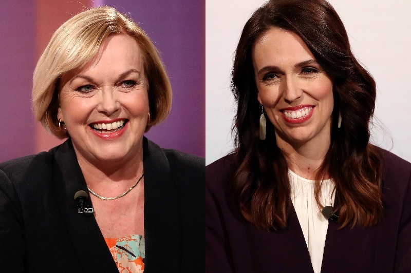A composite image of Judith Collins and Jacinda Ardern