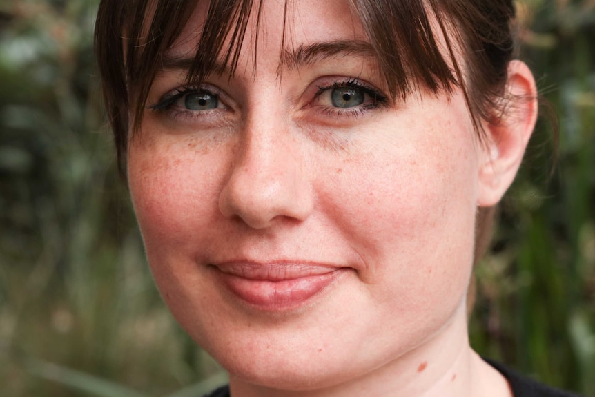 A young woman with brown hair