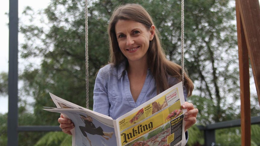 Saffron Howden with the first edition of Inkling