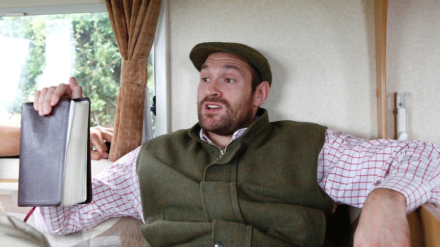 Tyson Fury in a caravan