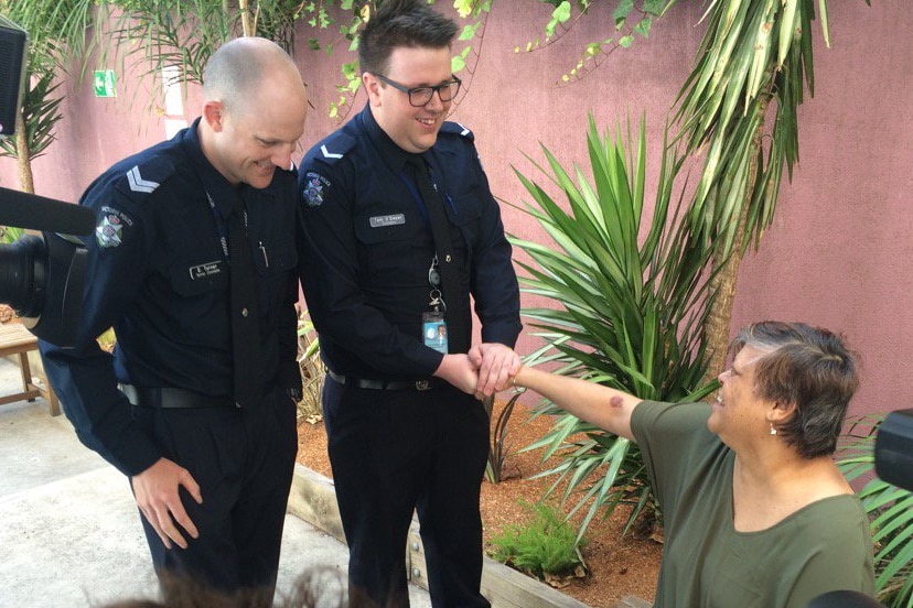 Levelda Adams meets the Victoria Police officers who saved her life.