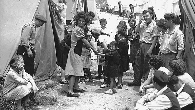 Sephardic migrants in an Israeli transit camp