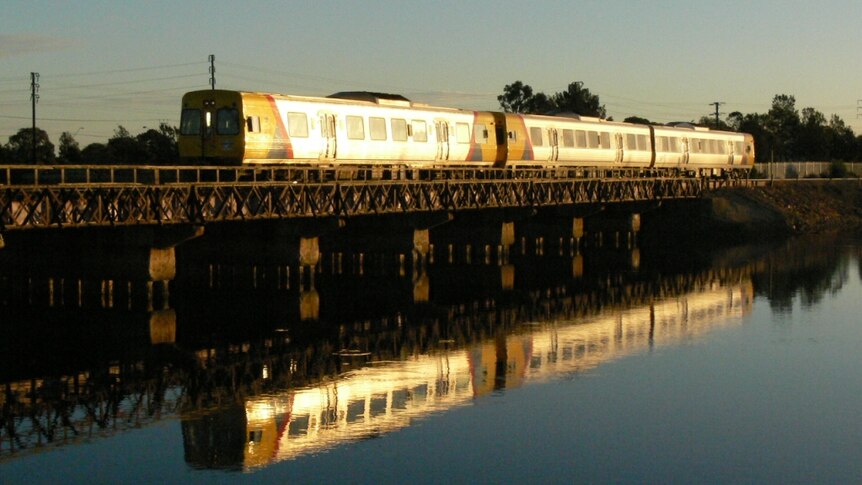 Train reflected