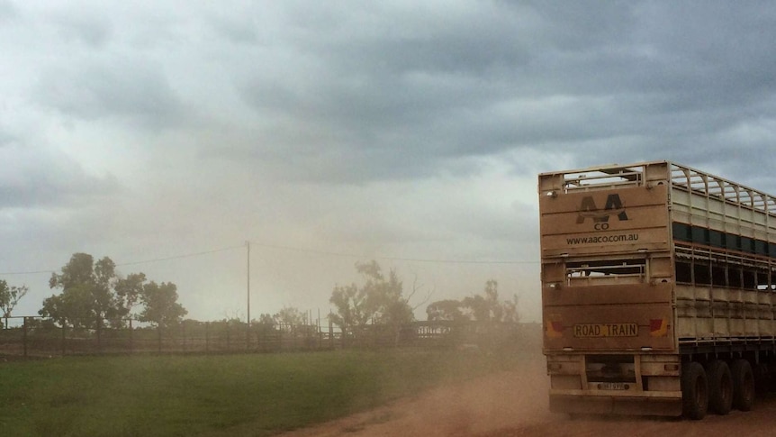 Roadtrain on dirt road