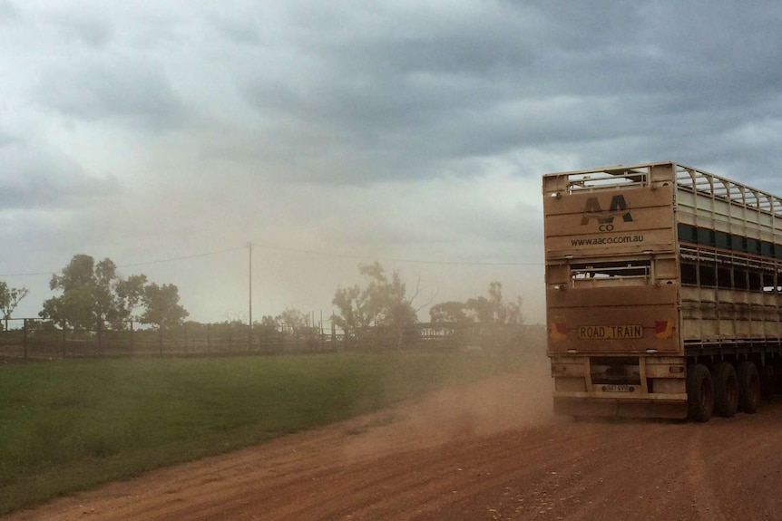 Roadtrain on dirt road