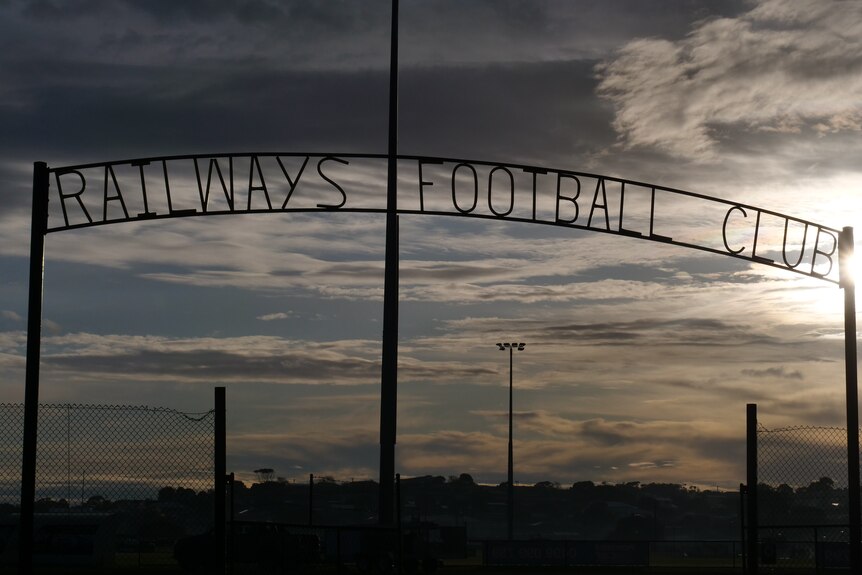 A sign saying "Railways Football Club".