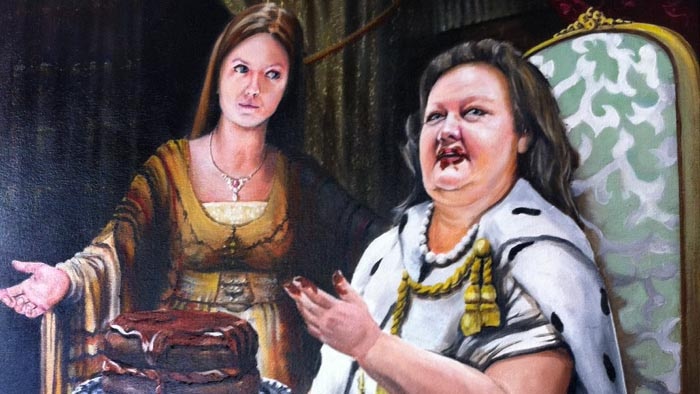 The winning entry in the 2013 Bald Archy Prize, The Banquet of Gina and Ginia.