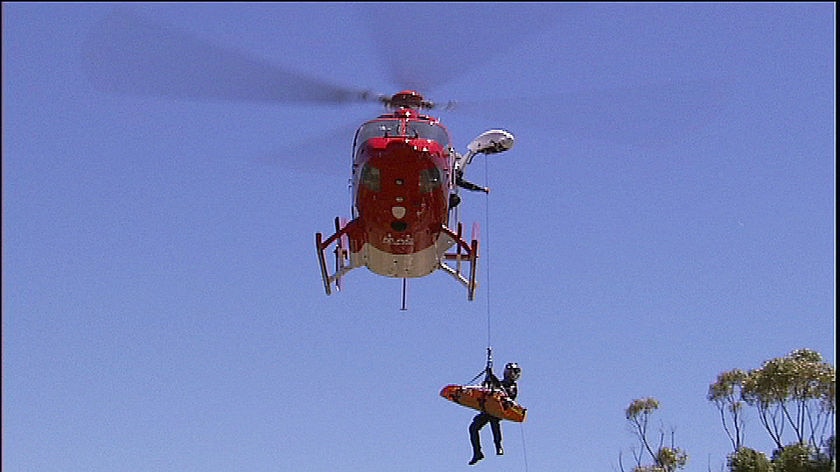 Cyclist winched by helicopter in the Adelaide Hills
