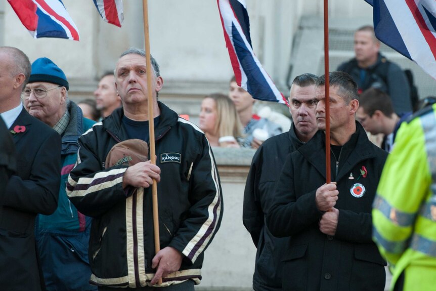 Kevin Wilshaw at a demonstration in 2014.