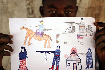 A sudanese child displaced by war records his experiences